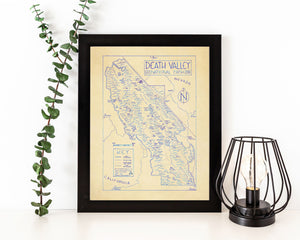 Death Valley National Park Map Hand-Drawn Print