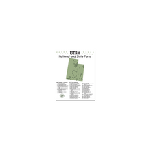 Load image into Gallery viewer, Utah State and National Park Map | Utah National Park Poster | Utah State Park Poster
