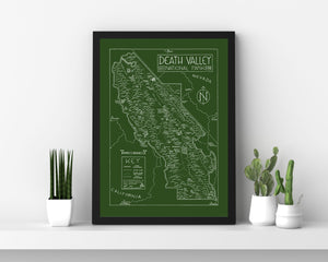 Death Valley National Park Map Hand-Drawn Print