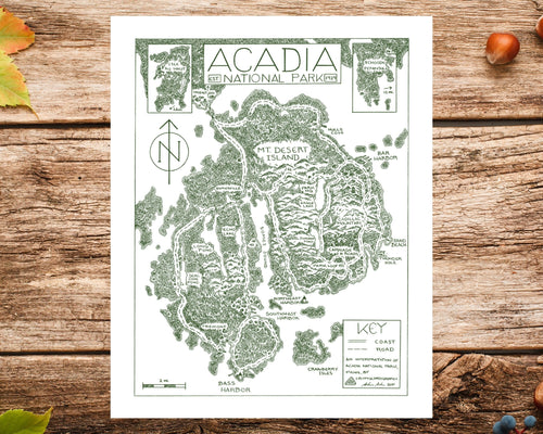 Hand-Drawn National Park Map Print