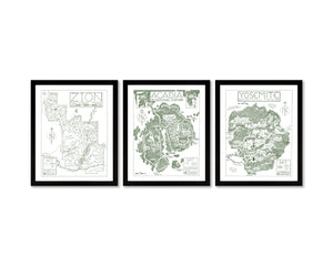 Hand-Drawn National Park Map Print