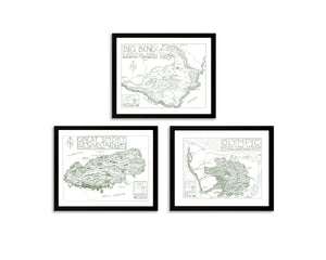 Hand-Drawn National Park Map Print