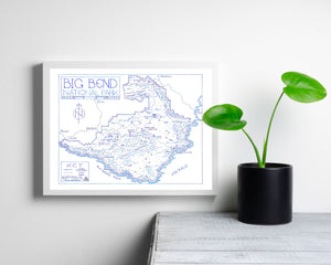 Big Bend National Park Map Hand-Drawn Print