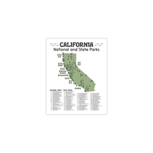 Load image into Gallery viewer, California State and National Park Map | California National Park Poster | California State Park Poster