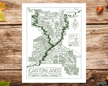 Load image into Gallery viewer, Hand-Drawn National Park Map Print