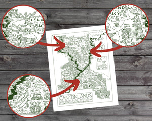 Hand-Drawn National Park Map Print