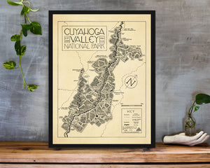 Cuyahoga Valley National Park Map Hand-Drawn Print