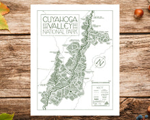 Load image into Gallery viewer, Cuyahoga Valley National Park Map Hand-Drawn Print