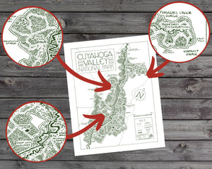 Hand-Drawn National Park Map Print