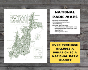 Cuyahoga Valley National Park Map Hand-Drawn Print