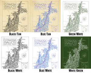 Cuyahoga Valley National Park Map Hand-Drawn Print