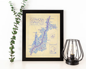 Cuyahoga Valley National Park Map Hand-Drawn Print