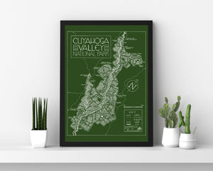 Cuyahoga Valley National Park Map Hand-Drawn Print