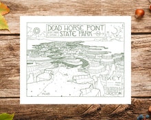 Load image into Gallery viewer, Dead Horse State Park Map Hand-Drawn Print