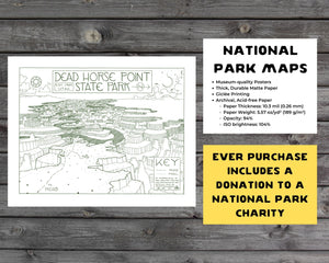 Dead Horse State Park Map Hand-Drawn Print