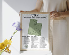 Load image into Gallery viewer, Utah State and National Park Map | Utah National Park Poster | Utah State Park Poster