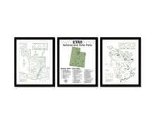 Load image into Gallery viewer, Utah State and National Park Map | Utah National Park Poster | Utah State Park Poster