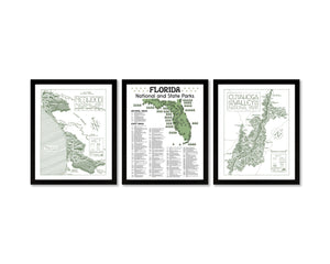 Florida State and National Park Map | Florida National Park Poster | Florida State Park Poster