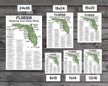Load image into Gallery viewer, Florida State and National Park Map | Florida National Park Poster | Florida State Park Poster