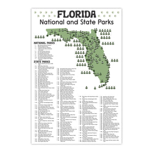 Florida State and National Park Map | Florida National Park Poster | Florida State Park Poster