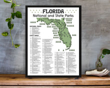 Load image into Gallery viewer, Florida State and National Park Map | Florida National Park Poster | Florida State Park Poster