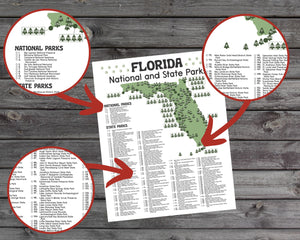Florida State and National Park Map | Florida National Park Poster | Florida State Park Poster