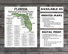 Load image into Gallery viewer, Florida State and National Park Map | Florida National Park Poster | Florida State Park Poster