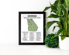 Load image into Gallery viewer, Georgia State and National Park Map | Georgia National Park Poster | Georgia State Park Poster