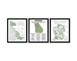 Georgia State and National Park Map | Georgia National Park Poster | Georgia State Park Poster