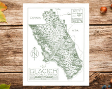 Load image into Gallery viewer, Hand-Drawn National Park Map Print