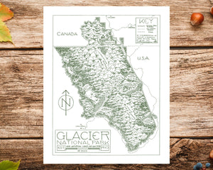 Hand-Drawn National Park Map Print