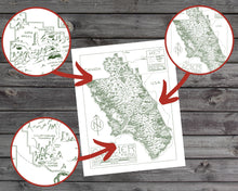 Load image into Gallery viewer, Hand-Drawn National Park Map Print