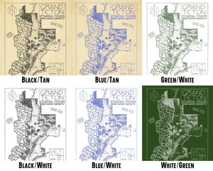 Grand Teton National Park Map Hand-Drawn Print