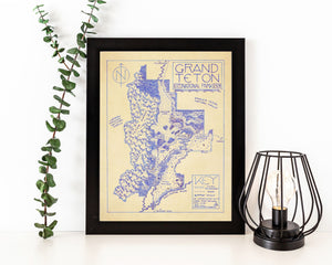 Grand Teton National Park Map Hand-Drawn Print