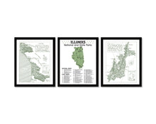 Load image into Gallery viewer, Illinois State and National Park Map | Illinois National Park Poster | Illinois State Park Poster