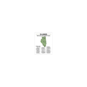 Illinois State and National Park Map | Illinois National Park Poster | Illinois State Park Poster