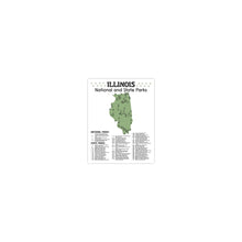 Load image into Gallery viewer, Illinois State and National Park Map | Illinois National Park Poster | Illinois State Park Poster