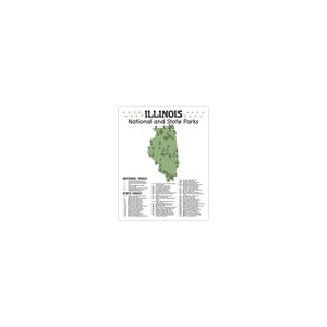 Illinois State and National Park Map | Illinois National Park Poster | Illinois State Park Poster