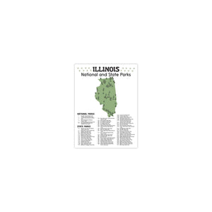 Illinois State and National Park Map | Illinois National Park Poster | Illinois State Park Poster