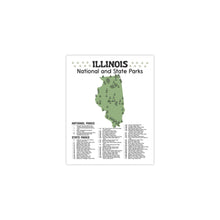 Load image into Gallery viewer, Illinois State and National Park Map | Illinois National Park Poster | Illinois State Park Poster