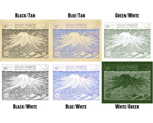 Mount Rainier National Park Map Hand-Drawn Print