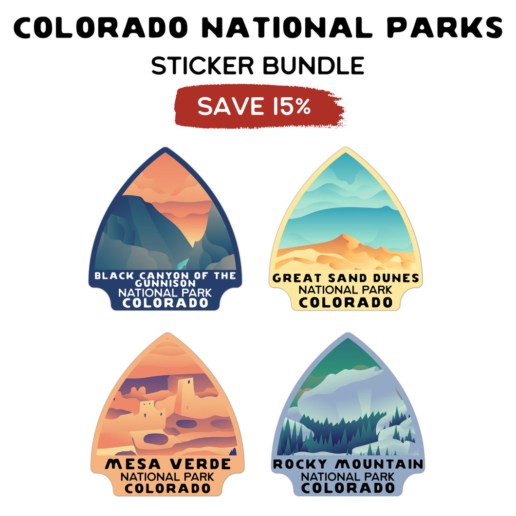 Colorado National Parks Arrowhead Sticker Bundle
