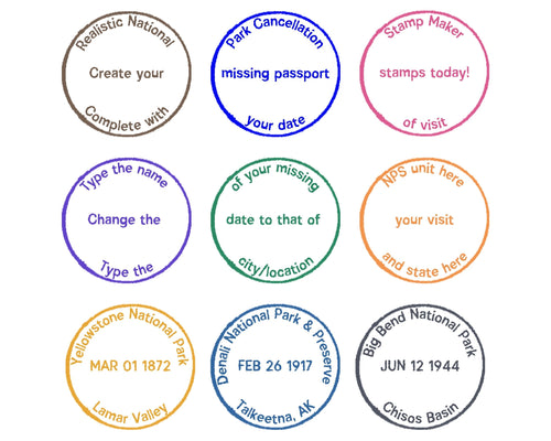 Realistic National Park Stamp Template - Print Your Missing National Park Cancellation Stamp at Home with Canva