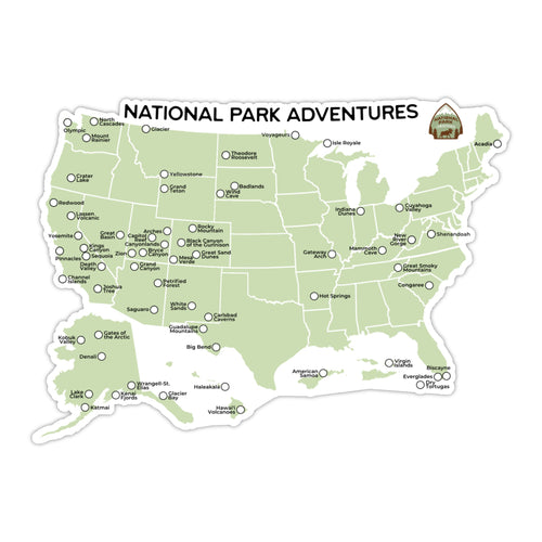 National Park Map Sticker