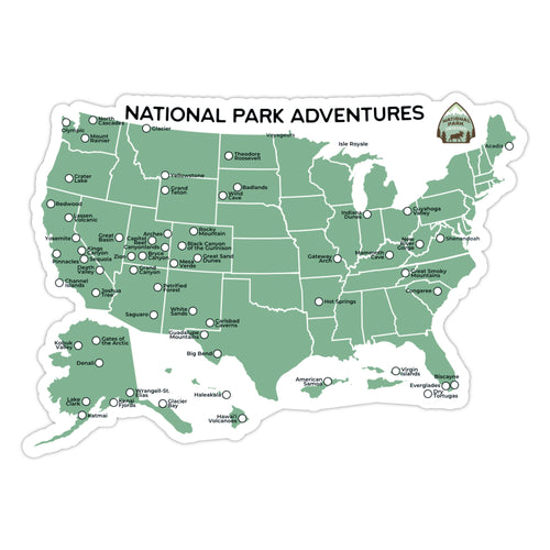 National Park Map Sticker