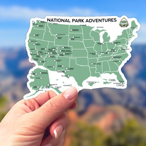 National Park Map Sticker