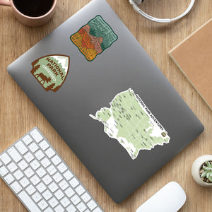 National Park Map Sticker