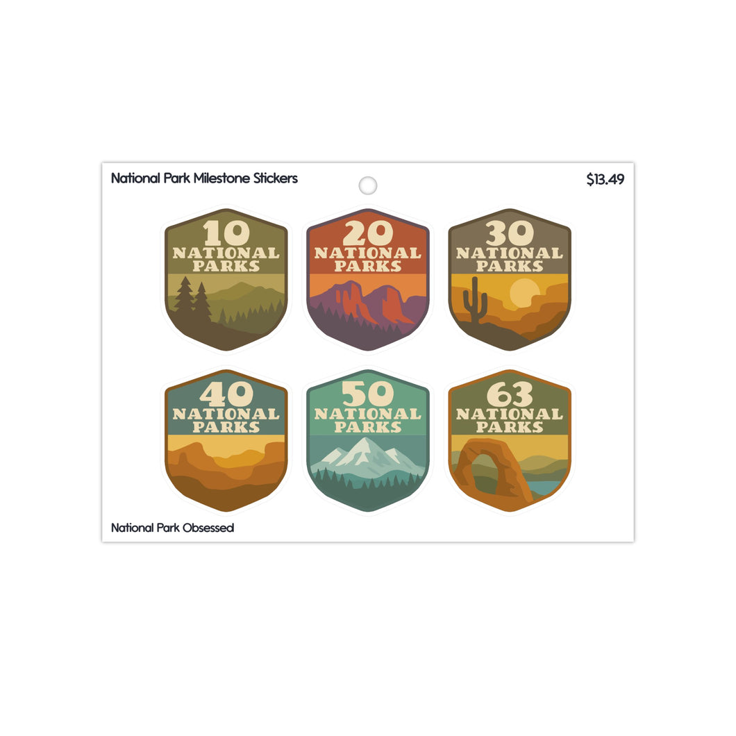National Park Milestone Stickers