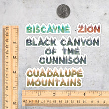 Load image into Gallery viewer, Set of 63 National Park Name Stickers