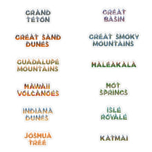 Load image into Gallery viewer, Set of 63 National Park Name Stickers